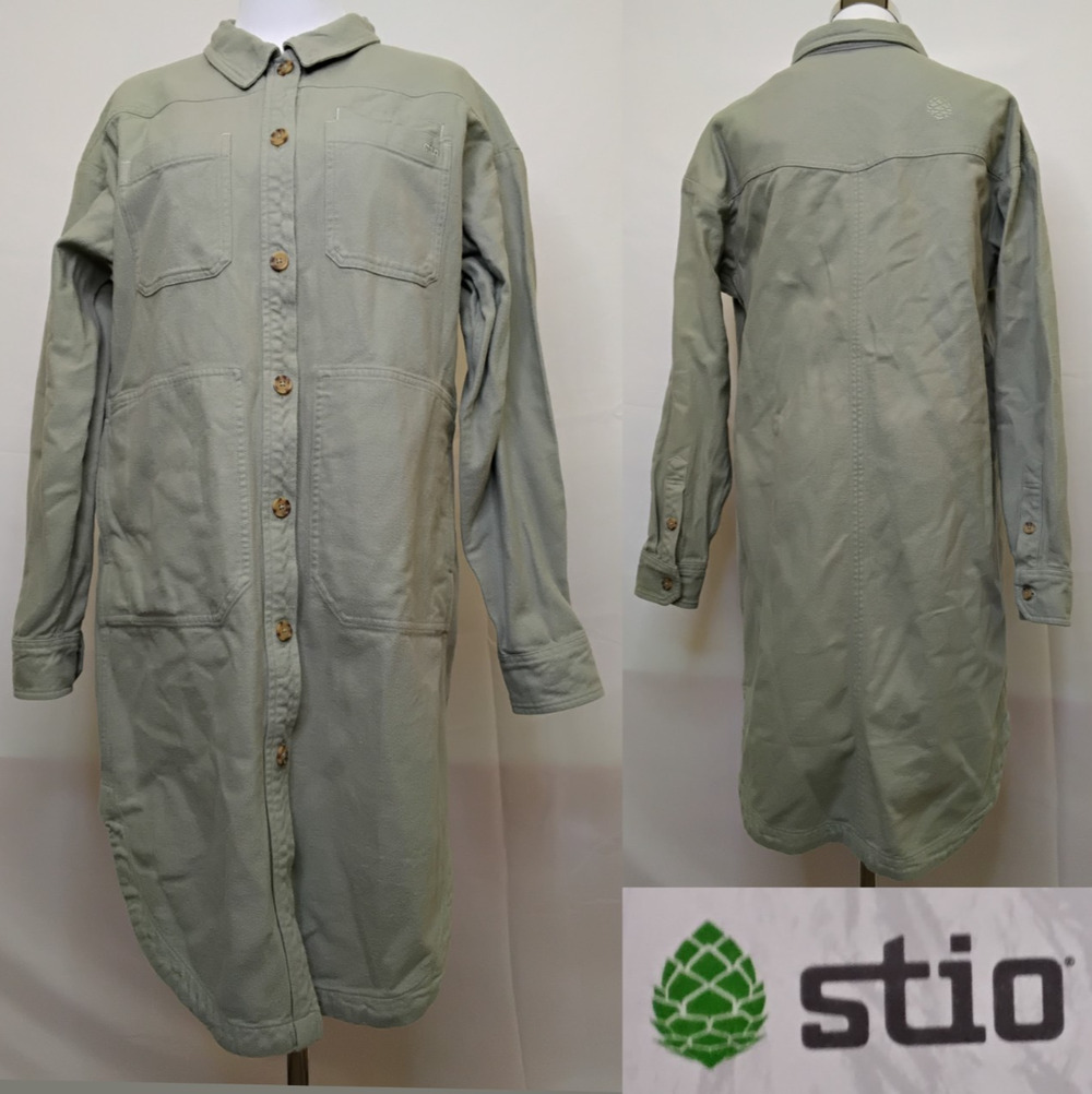 Stio Bevel Flannel Overshirt Women's M Sage Green NWT MSRP $145 #Z5633